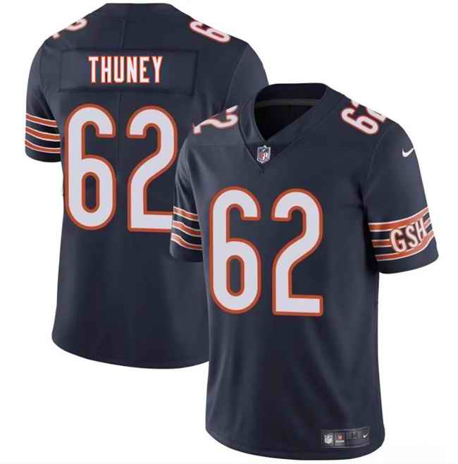 Men's Chicago Bears #62 Joe Thuney Navy 2025 Vapor Stitched Football Jersey